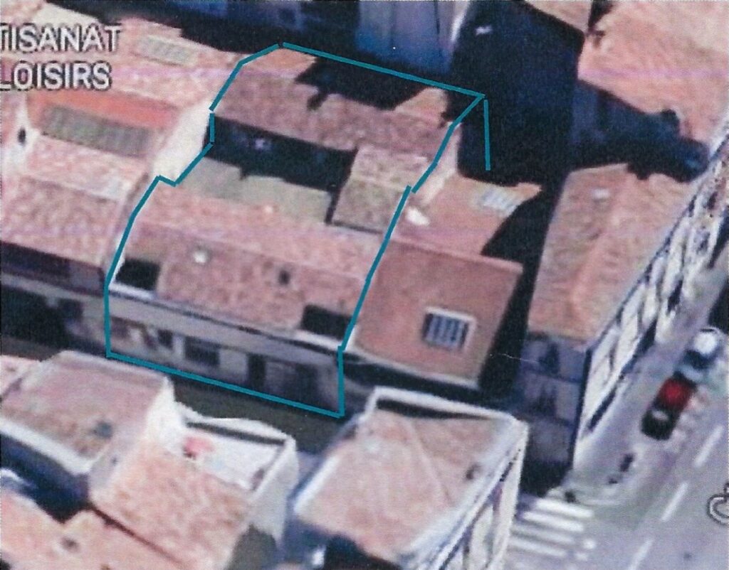 vue aerienne du 34 rue pomme d'or à Bordeaux