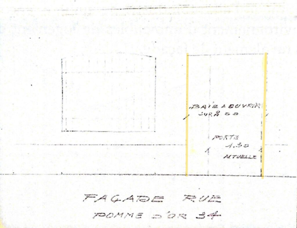 Plan établi en 1951, dans les archives des permis de construire de Bordeaux