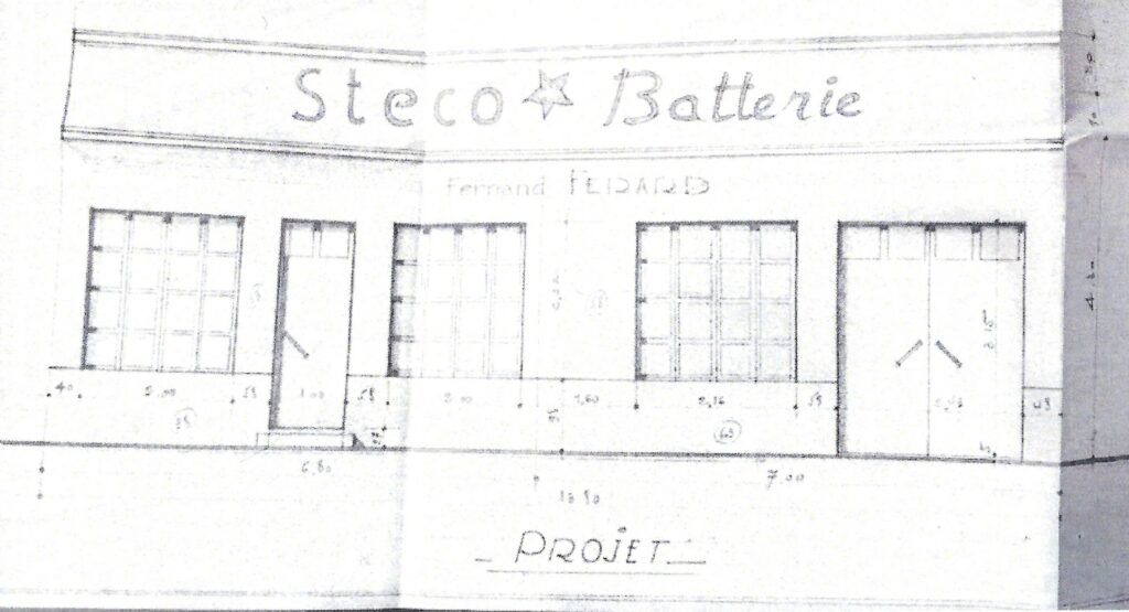 Plan établi en 1957, dans les archives des permis de construire de Bordeaux